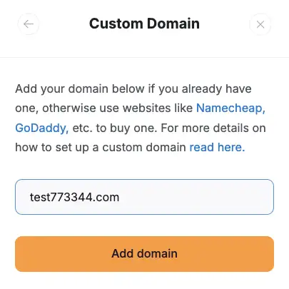 Softr div showing setting a custom domain